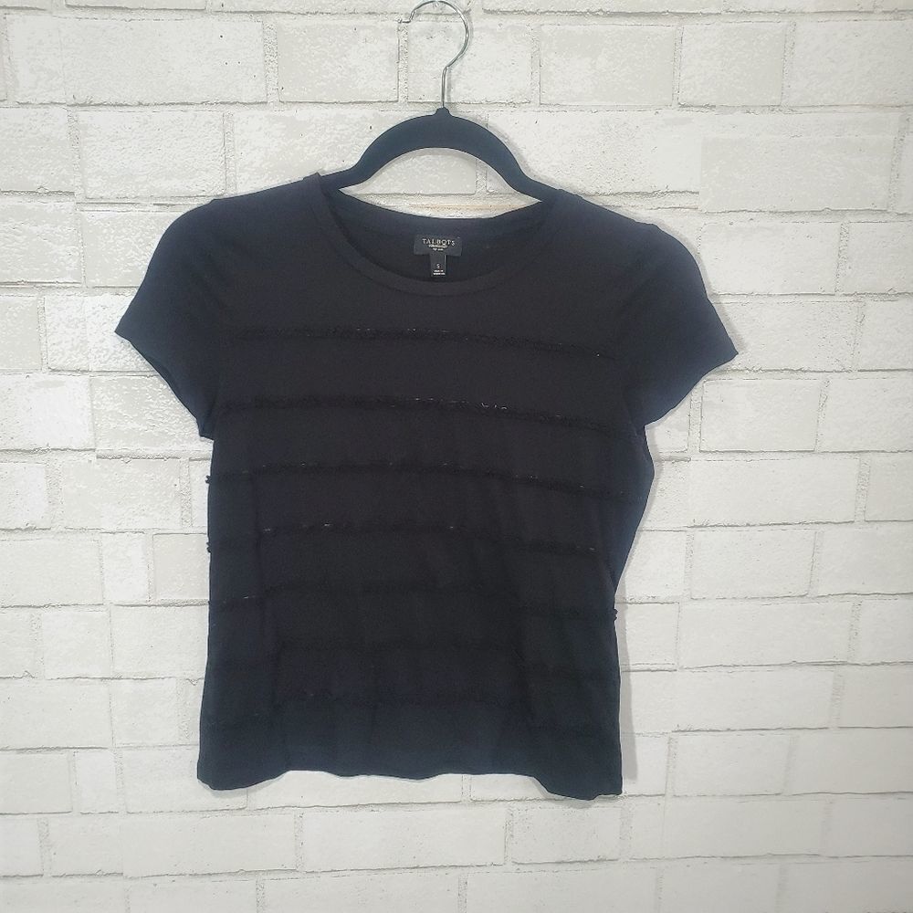 Talbots short sleeve black top